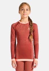 Odlo Performance Warm Base Layer Shirt für Kinder - Skilanglauf, Ski & Snow - orange, 140