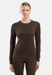Odlo Active Warm Base Layer Shirt für Damen - Wandern, Ski & Snow - braun, XXL