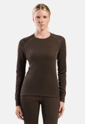 Odlo Active Warm Base Layer Shirt für Damen - Wandern, Ski & Snow - braun, M