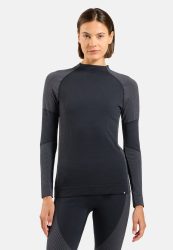 Odlo Seamless Performance Wool Base Layer Shirt für Damen - Wandern, Skilanglauf - schwarz, XL