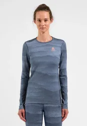 Odlo Active Warm Whistler Base Layer Shirt für Damen - Wandern, Ski & Snow - blau, L