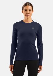 Odlo Merino 160 Base Layer Shirt für Damen - Wandern, Ski & Snow - marineblau, XS