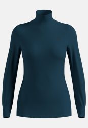 Odlo Active Warm Base Layer Shirt mit Stehkragen für Damen - Wandern, Ski & Snow - marineblau, L