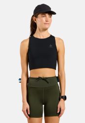 Odlo X-Alp Trail Cargo Lauf-Crop-Tank für Damen - Trail Running, Wandern - schwarz, S