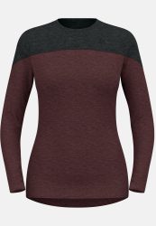 Odlo Revelstoke Performance Wool 150 Base Layer Shirt für Damen - Wandern, Ski & Snow - maron, L