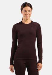 Odlo Active Warm Base Layer Shirt für Damen - Wandern, Ski & Snow - maron, XL