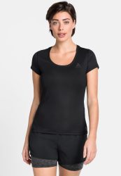 Odlo Active F-Dry Light Base Layer T-Shirt für Damen - Wandern, Radsport - schwarz, XS