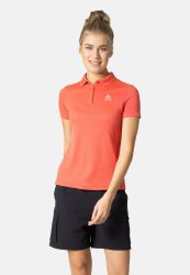 Odlo F-Dry Poloshirt für Damen - Wandern, Casual Comfort - rot, S