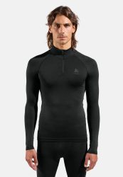 Odlo Performance Warm Base Layer Half-Zip für Herren - Skilanglauf, Ski & Snow - schwarz, L