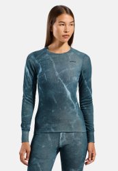 Odlo Active Warm X Frozen Lake Base Layer Shirt für Damen - Wandern, Ski & Snow - marineblau, XS