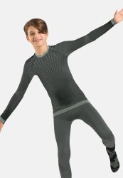 Odlo Performance Warm Base Layer Shirt für Kinder - Skilanglauf, Ski & Snow - grün, 152/164