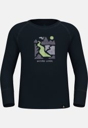 Odlo Active Warm Nature Lover Base Layer Shirt für Kinder - Wandern, Ski & Snow - blau, 104