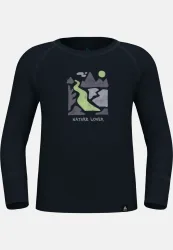 Odlo Active Warm Nature Lover Base Layer Shirt für Kinder - Wandern, Ski & Snow - blau, 80