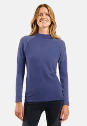 Odlo Seamless Performance Wool Base Layer Shirt für Damen - Wandern, Skilanglauf - lila, M