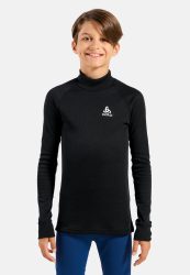 Odlo Active Warm Base Layer Shirt mit Stehkragen für Kinder - Wandern, Ski & Snow - schwarz, 104