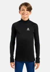 Odlo Active Warm Base Layer Shirt mit Stehkragen für Kinder - Wandern, Ski & Snow - schwarz, 116