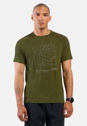Odlo Merino Tencel Hyper Map T-Shirt für Herren - Wandern, Casual Comfort - grün, S