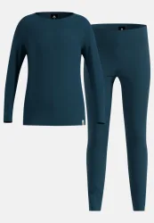 Odlo Merino 200 Base Layer Set für Kinder - Wandern, Ski & Snow - marineblau, 128