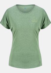 Odlo Ascent 365 T-Shirt mit einfachem Landschaftsprint für Damen - Wandern, Casual Comfort - grün, S