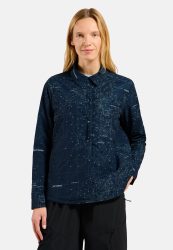 Odlo Transition Insulated Langarmhemd für Damen - Wandern, Casual Comfort - marineblau, L