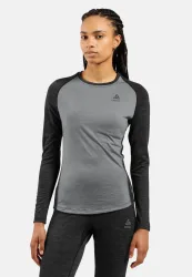 Odlo Natural Performance Wool 150 Base Layer Shirt für Damen - Wandern, Ski & Snow - grau, L