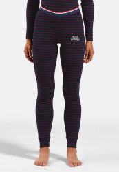 Odlo Active Warm Originals Stripes Base Layer Tights für Damen - Wandern, Ski & Snow - blau, S