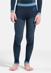 Odlo Performance Warm Base Layer Tights für Kinder - Skilanglauf, Ski & Snow - blau, 116/128