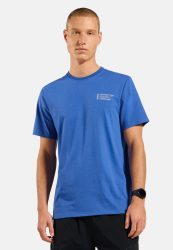 Odlo Cotton Blend Unlimited T-Shirt für Herren - Wandern, Casual Comfort - blau, S