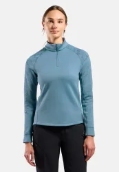 Odlo Berra Graphic Mid Layer Half-Zip für Damen - Ski & Snow - blau, XS