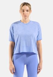 Odlo Active 365 Natural Blend Print Lauf-T-Shirt für Damen - Training - blau, M