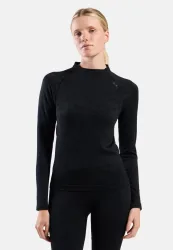 Odlo Performance Warm Blackcomb Base Layer Shirt für Damen - Trail Running, Skilanglauf - schwarz, XL