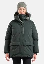 Odlo Down Hooded Oversized Isolationsjacke für Damen - Wandern, Casual Comfort - grün, XS