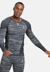 Odlo Blackcomb Base Layer Langarmshirt für Herren - Skilanglauf, Ski & Snow - grau, XXL