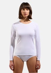 Odlo Active F-Dry Light Base Layer Shirt für Damen - Wandern, Radsport - weiss, M