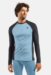 Odlo Natural Performance Wool 150 Base Layer Shirt für Herren - Wandern, Ski & Snow - blau, S
