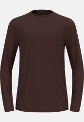Odlo Merino 200 Pocket Langarm-Shirt für Herren - Wandern, Casual Comfort - maron, S