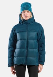 Odlo Down Hooded Isolationsjacke für Damen - Wandern, Casual Comfort - marineblau, M