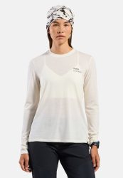 Odlo Merino 200 X Frozen Lake Langarm-Laufshirt für Damen - Wandern, Casual Comfort - grau, L