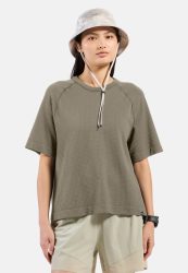 Odlo Cubic Merino T-Shirt für Damen - Wandern, Casual Comfort - grün, L