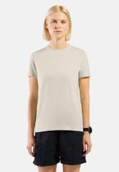 Odlo Merino 160 Plain T-Shirt für Damen - Wandern, Casual Comfort - beige, XS