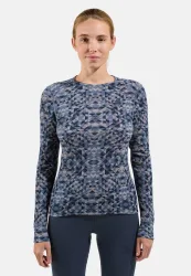 Odlo Active Warm Graphic Base Layer Langarmshirt für Damen - Wandern, Ski & Snow - grau, XS