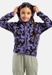 Odlo High Pile Print Hoodie Full-Zip für Kinder - Abenteuer & Komfort, Wandern - lila, 128