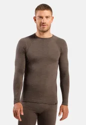 Odlo Seamless Performance Wool Base Layer Shirt für Herren - Wandern, Skilanglauf - braun, XXL
