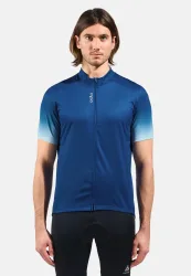 Odlo Essential Print Rad-Shirt Full-Zip für Herren - Radsport - blau, L