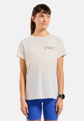 Odlo Essential Print Lauf-T-Shirt für Damen - Training, Running - beige, L