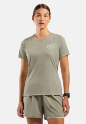 Odlo Essential Print Lauf-T-Shirt für Damen - Training, Running - beige, L