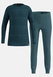Odlo Active Warm Set Base Layer Set - Wandern, Ski & Snow - blau, 104