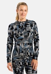 Odlo Merino Heritage Base Layer Shirt für Damen - Wandern, Ski & Snow - blau, L