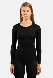 Odlo Active F-Dry Light Base Layer Shirt für Damen - Wandern, Radsport - schwarz, M