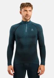 Odlo Blackcomb Base Layer Half-Zip für Herren - Skilanglauf, Ski & Snow - blau, XXL